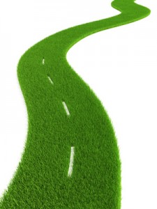 3d grassy road isolated